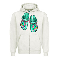 Oatmeal Heather nurse crocs Zipper Hoodie - MaliasSmallBusiness