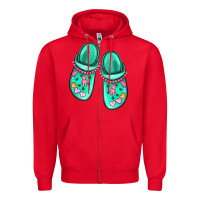 Red nurse crocs Zipper Hoodie - MaliasSmallBusiness