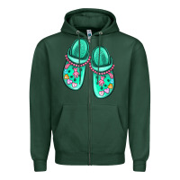 Sports Green nurse crocs Zipper Hoodie - MaliasSmallBusiness