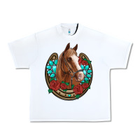 Western Horseshoe Horse Roses Gemstone Urban Heavy Tee | Teevron
