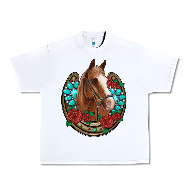 Western Horseshoe Horse Roses Gemstone Urban Heavy Tee by Artiststas | Teevron