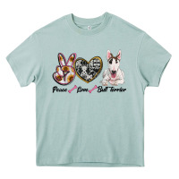Peace Love Bull Terrier Heavy Core Tee | Teevron