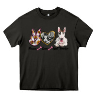 Asphalt peace love bull terrier Heavy Core Tee - RanaPortraitStore
