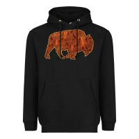 Black Bison Silhouette Red Skull Heavyweight Hoodie - Bettercallsaul