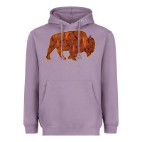 Lavender Bison Silhouette Red Skull Heavyweight Hoodie - Bettercallsaul