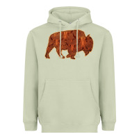 Matcha Bison Silhouette Red Skull Heavyweight Hoodie - Bettercallsaul