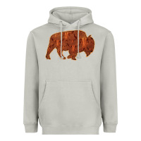 Moon Dust Bison Silhouette Red Skull Heavyweight Hoodie - Bettercallsaul