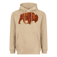 Mushroom Bison Silhouette Red Skull Heavyweight Hoodie - Bettercallsaul
