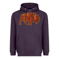 Plum Bison Silhouette Red Skull Heavyweight Hoodie - Bettercallsaul