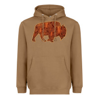 Toasted Coconut Bison Silhouette Red Skull Heavyweight Hoodie - Bettercallsaul