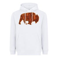 White Bison Silhouette Red Skull Heavyweight Hoodie - Bettercallsaul