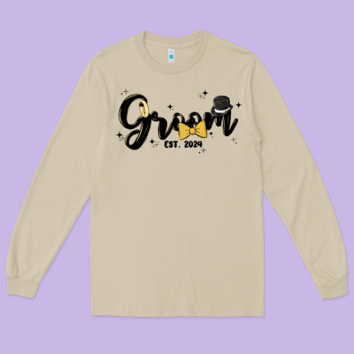 Groom Long Sleeve Tee Designed By Maliassmallbusiness