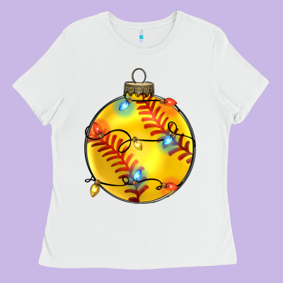 Christmas Softball Ladies Tee Designed By Zillion Design Studio
