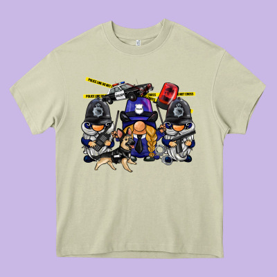 Police Gnome Heavy Core Tee Designed By Barkaloodesign