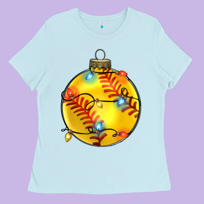 Christmas Softball Ladies Tee Designed By Zillion Design Studio