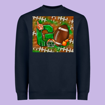 Go American Football Leopard Heavyweight Sweatshirt Designed By Nancycooperartshop