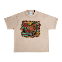 French Oak western horse horseshoe roses sunflowers serape leopard Urban Heavy Tee - Artiststas