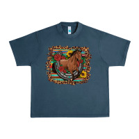 Midnight Navy western horse horseshoe roses sunflowers serape leopard Urban Heavy Tee - Artiststas