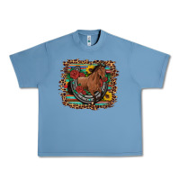 Pebble Blue western horse horseshoe roses sunflowers serape leopard Urban Heavy Tee - Artiststas
