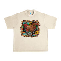 Sandshell western horse horseshoe roses sunflowers serape leopard Urban Heavy Tee - Artiststas