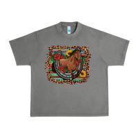 Tornado western horse horseshoe roses sunflowers serape leopard Urban Heavy Tee - Artiststas