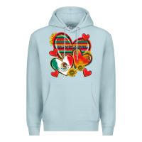 Blue Mist Mexican Hearts Premium Hoodie - texasbilliewilder