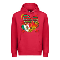 Cardinal Mexican Hearts Premium Hoodie - texasbilliewilder