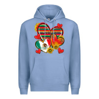 Colony Blue Mexican Hearts Premium Hoodie - texasbilliewilder