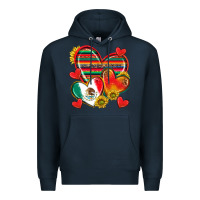 Navy Mexican Hearts Premium Hoodie - texasbilliewilder