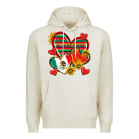 Oatmeal Heather Mexican Hearts Premium Hoodie - texasbilliewilder
