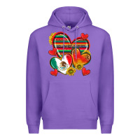 Purple Mexican Hearts Premium Hoodie - texasbilliewilder