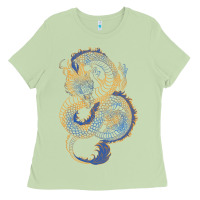 Blue And Orange Dragon Ladies Tee | Teevron