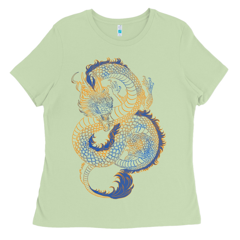 Blue And Orange Dragon Ladies Tee by RanaPortraitStore | Teevron