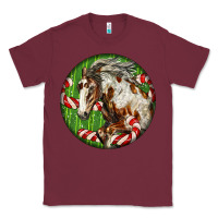 Burgundy Horse Christmas Classic Tee - LillyAllenDesigns