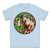 Dusty Blue Horse Christmas Classic Tee - LillyAllenDesigns