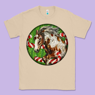 Horse Christmas Classic Tee Designed By Lillyallendesigns
