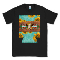 Black mom hereford cattle sunflowers on tooled leather regular can cooler Classic Tee - BarkalooDesign