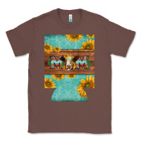 Chestnut mom hereford cattle sunflowers on tooled leather regular can cooler Classic Tee - BarkalooDesign