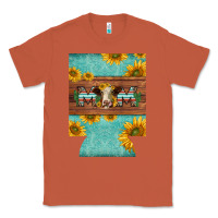 Copper mom hereford cattle sunflowers on tooled leather regular can cooler Classic Tee - BarkalooDesign