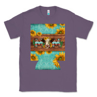 Lavender mom hereford cattle sunflowers on tooled leather regular can cooler Classic Tee - BarkalooDesign