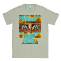 Mom Hereford Cattle Sunflowers On Tooled Leather Regular Can Cooler Classic Tee | Teevron