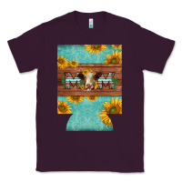 Plum mom hereford cattle sunflowers on tooled leather regular can cooler Classic Tee - BarkalooDesign