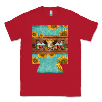 Red mom hereford cattle sunflowers on tooled leather regular can cooler Classic Tee - BarkalooDesign