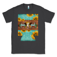 Smoke mom hereford cattle sunflowers on tooled leather regular can cooler Classic Tee - BarkalooDesign