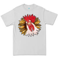 Dove Grey sunflower with rooster Premium Tee - RanaPortraitStore