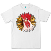 White sunflower with rooster Premium Tee - RanaPortraitStore