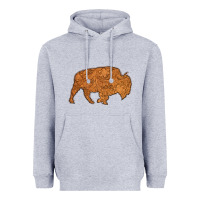 Heather Grey Western Vintage Bison Silhouette Heavyweight Hoodie - Bettercallsaul