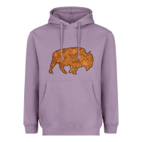 Lavender Western Vintage Bison Silhouette Heavyweight Hoodie - Bettercallsaul