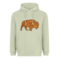 Matcha Western Vintage Bison Silhouette Heavyweight Hoodie - Bettercallsaul
