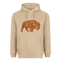 Mushroom Western Vintage Bison Silhouette Heavyweight Hoodie - Bettercallsaul